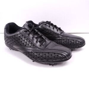 *FLAW* CALLAWAY Farra Women's Leather Golf Spikes Shoes Size 9.5 W473-02 Black